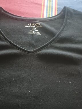 Chico's Black V-Neck Knit Top